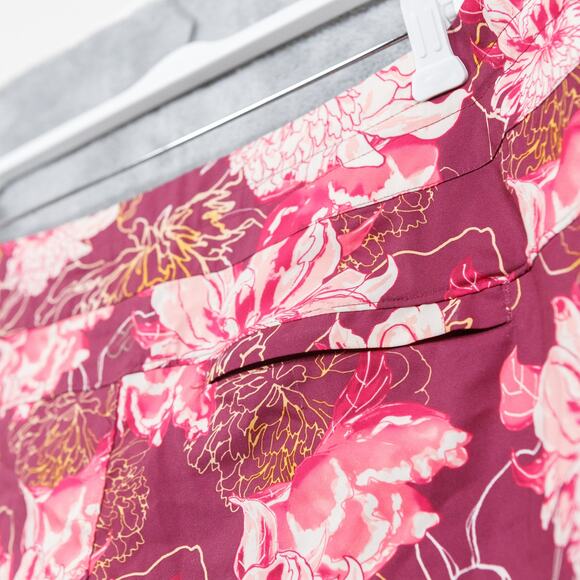 CALIA Floral Drawstring Board Shorts Quick Dry Athleisure Pink Womens Sz L - Picture 4 of 6